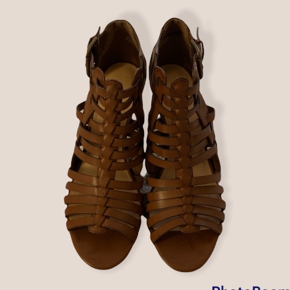 EUC Nine & Co. "JJ Stylish" Gladiator Sandal, Brown Vegan Leather - Picture 2 of 11